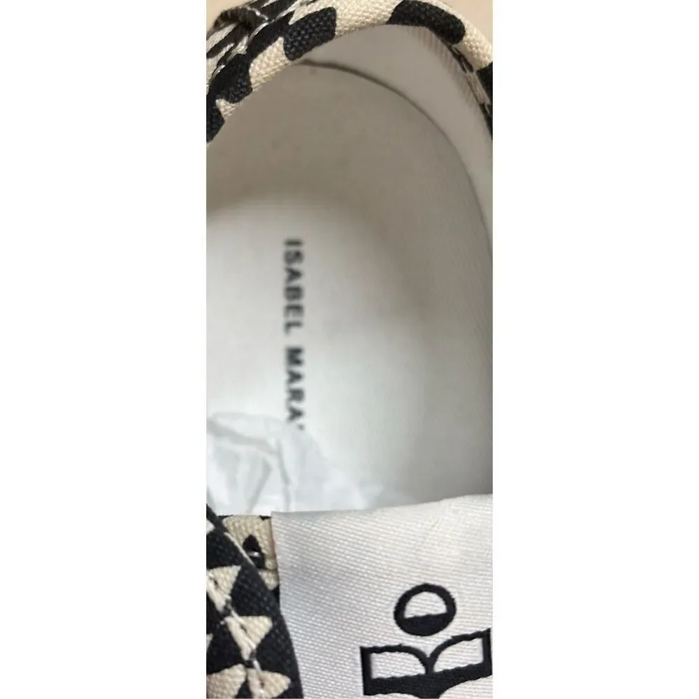 Isabel Marant “Binkoo” Jane White & Black Canvas Sneakers NWB Size 36 - Picture 8 of 9
